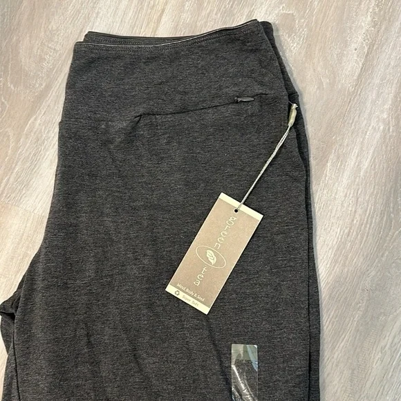 GREEN TEA SUPER SOFT CHARCOAL HEATHER PANTS LOUNGE COMFORT EVERYDAY - Picture 2 of 6